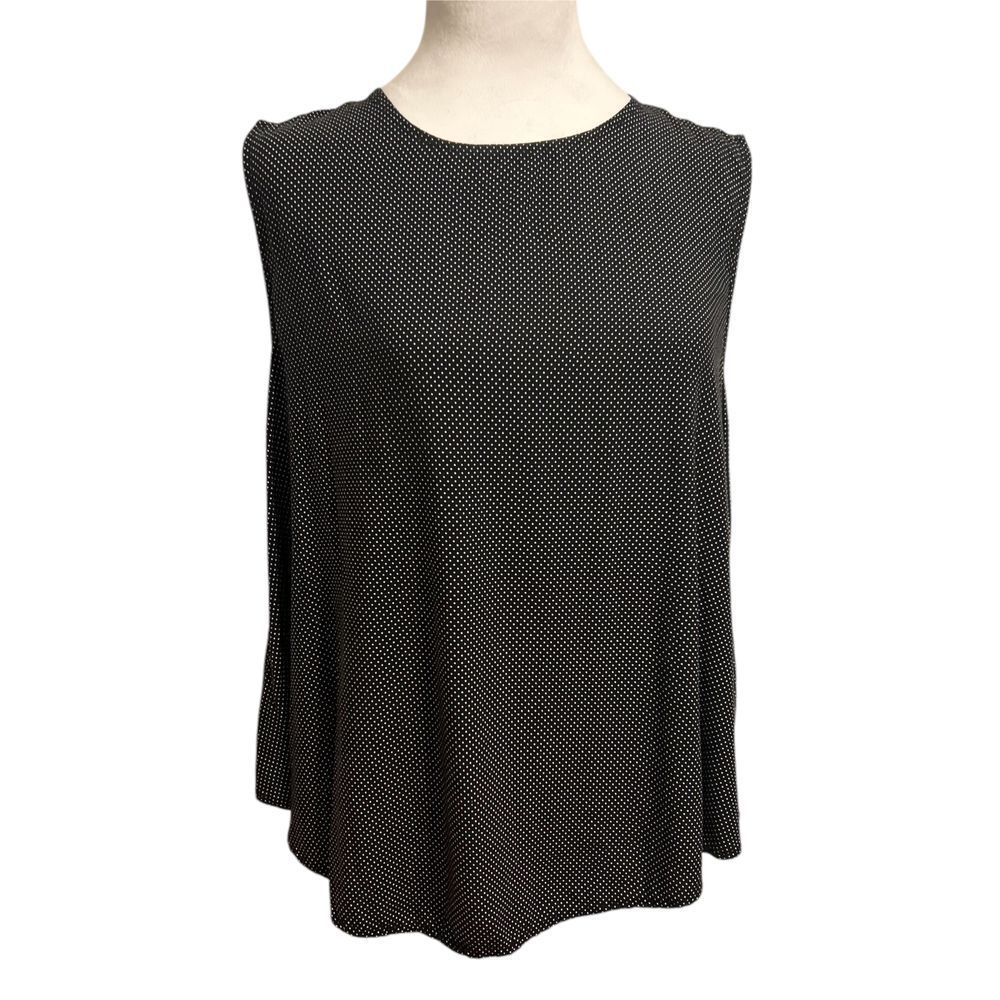 Old Navy Medium black polka dot staple sleeveless blouse relaxed top capsule‎